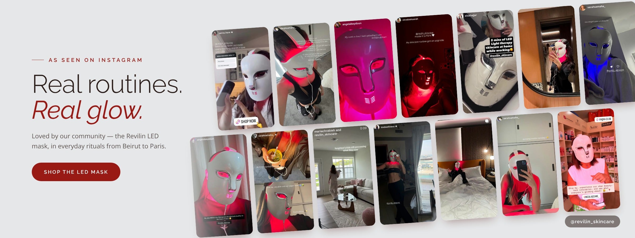Real routines, real glow — Revilin LED mask
