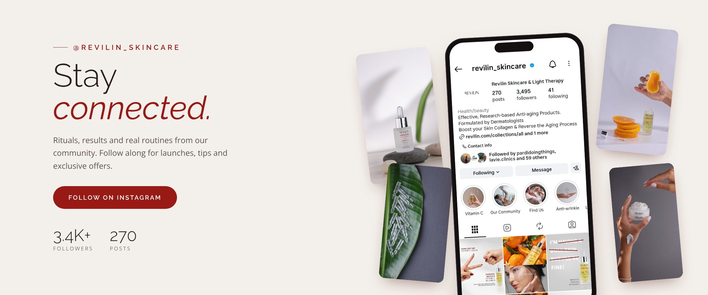 Stay connected with Revilin on Instagram @revilin_skincare